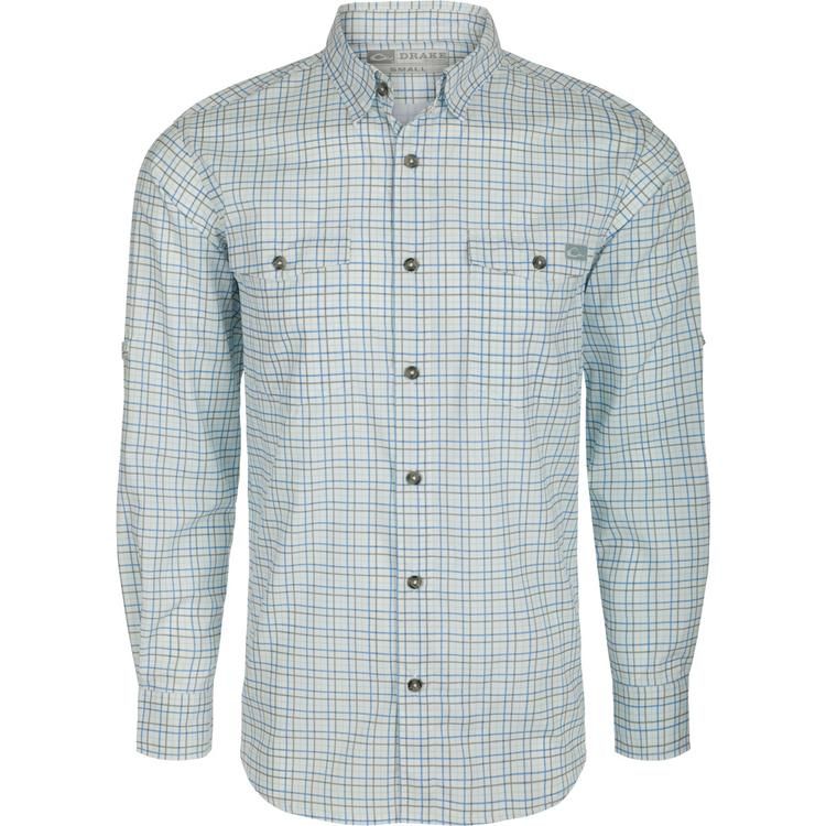 Drake Frat BD Tattersall LS Shirt, Color: Monument Grey, Size: SM
