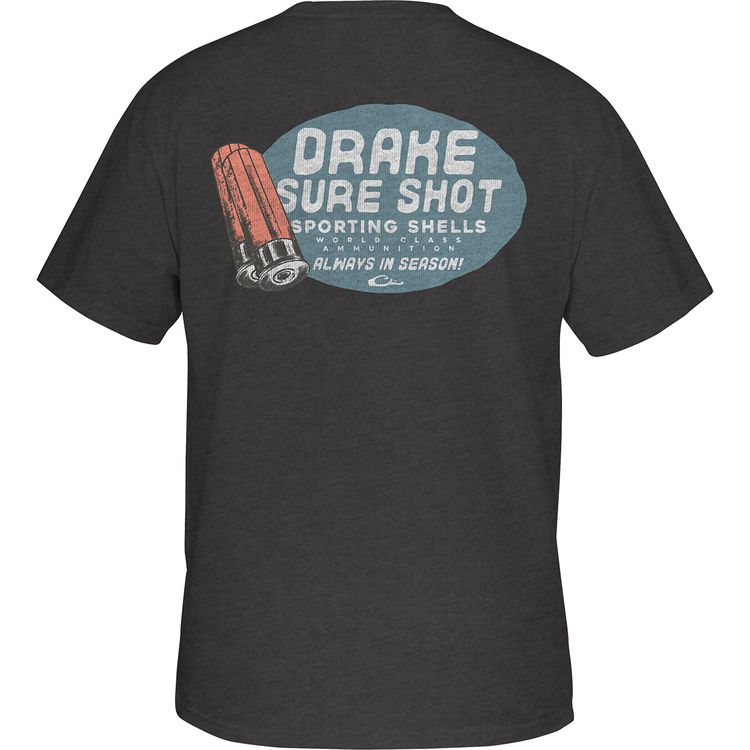 Drake Sure Shot SS Tee, Color: Graphite Heather, Size: SM