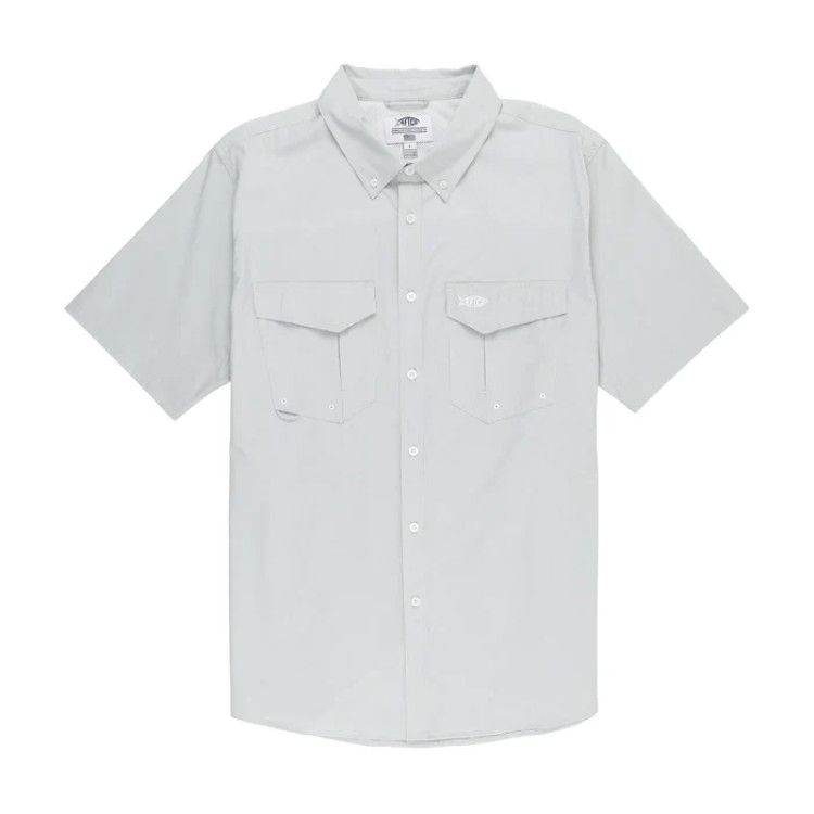 Aftco Apex SS Stretch Shirt, Color: Light Gray, Size: SM