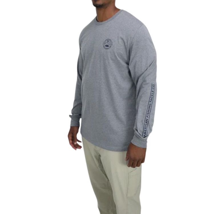 Aftco Bass Patch LS Tee, Color: Graphite Heather, Size: MD