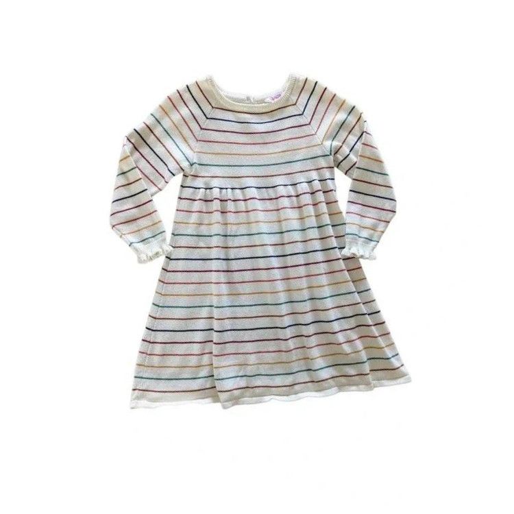Rufflebutts Rainbow Stripe Sweater Dress, Size: 6-12m