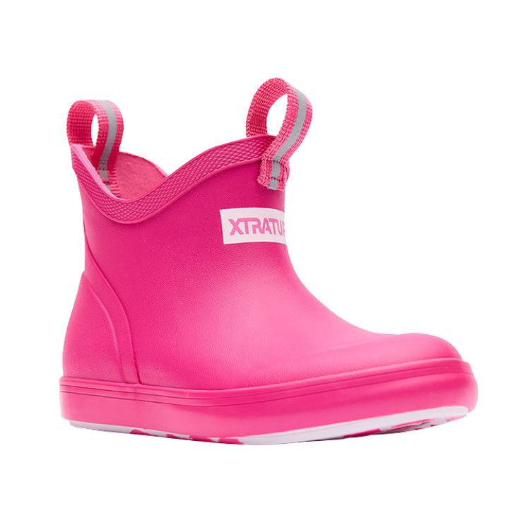 Xtratuf Kids Ankle Deck Boot Neon Colors, Color: Pink, Size: 7k