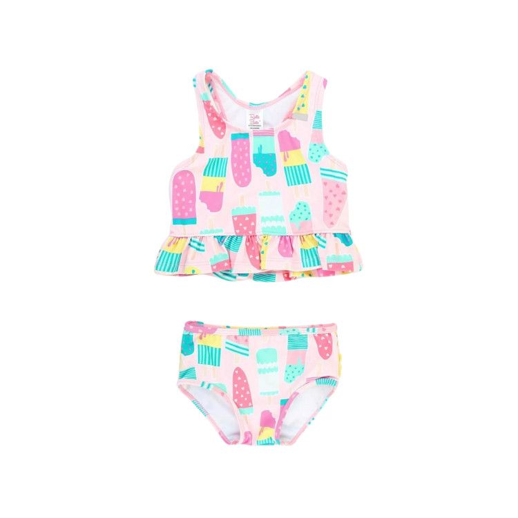 Rufflebutts Ice Cream Social Peplum Tankini , Size: 12-18m