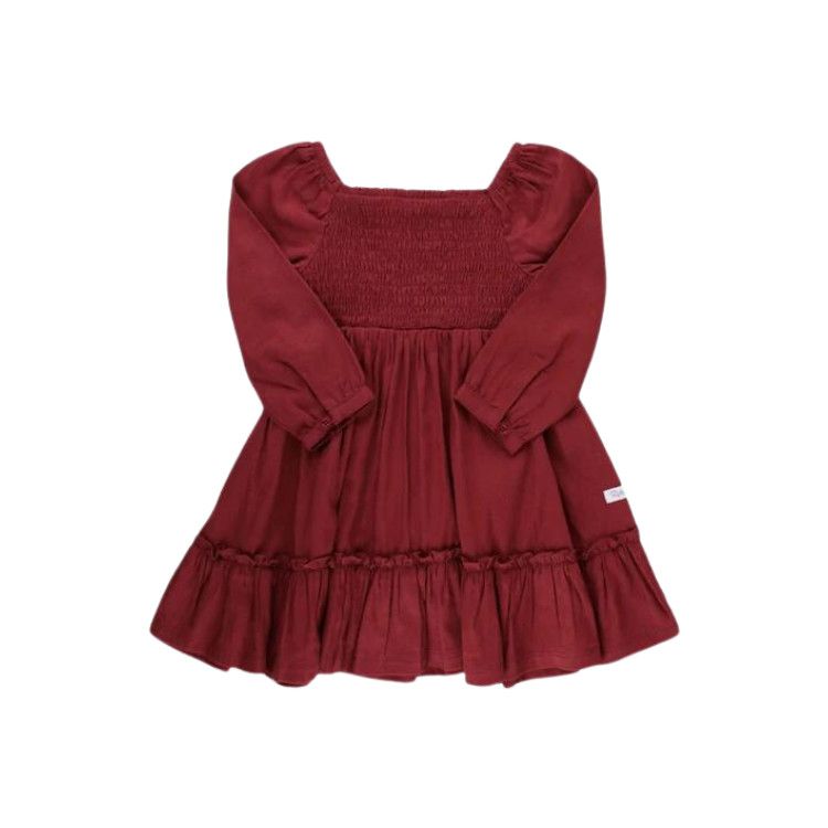 Rufflebutts Rosewood Woven Luxe Smocked Dress, Size: 12-18m