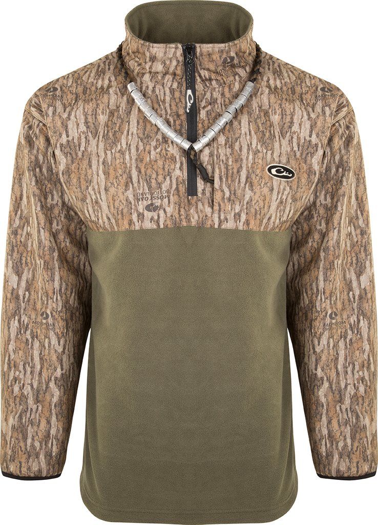 Drake 1/4 Zip Refuge Eqwader, Color: Mossy Oak Bottomland, Size: MD