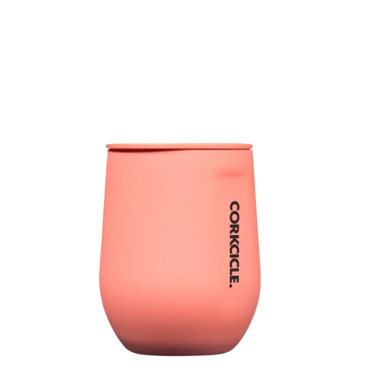 Corkcicle 12oz Stemless Neon Lights, Color: Coral