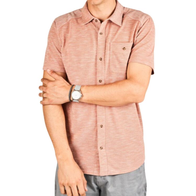 Marsh Wear Coffin Point SS Button Down , Color: Raw Sienna Heather, Size: SM