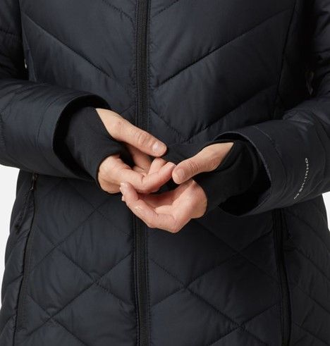 Columbia Women&#39;s Heavenly Long Hooded Jacket , Color: Black, Size: XS