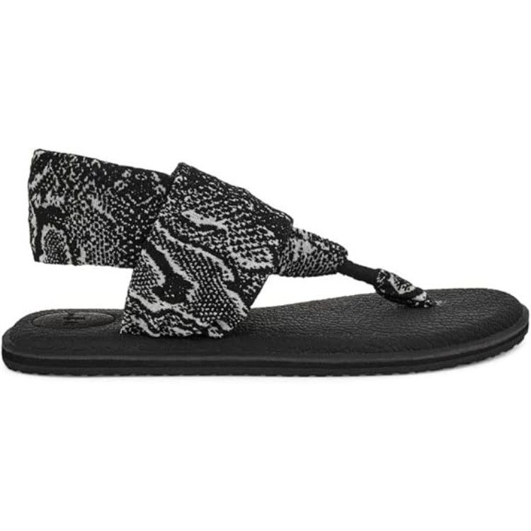 Sanuk W Yoga Sling 2 Snake Black/White, Size: 6