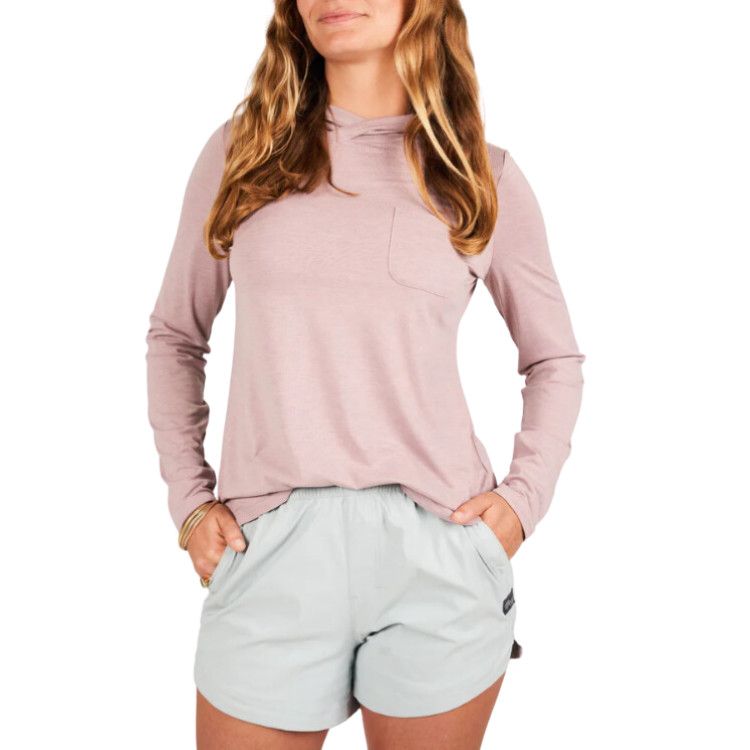 Marsh Wear Buxton LS Hooded Performance Shirt, Color: Wood Rose Heather, Size: XS