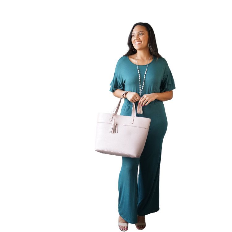 Evergreen Ruffle Sleeve Jumper , Size: L