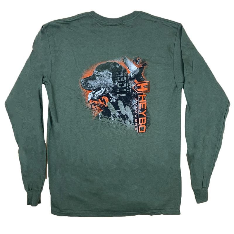 Heybo Lab In Cattails LS Tee Moss, Size: SM