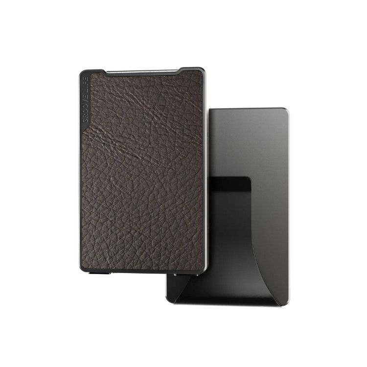 Groove Life Gun Metal w/ Brown Leather Wallet Midnight