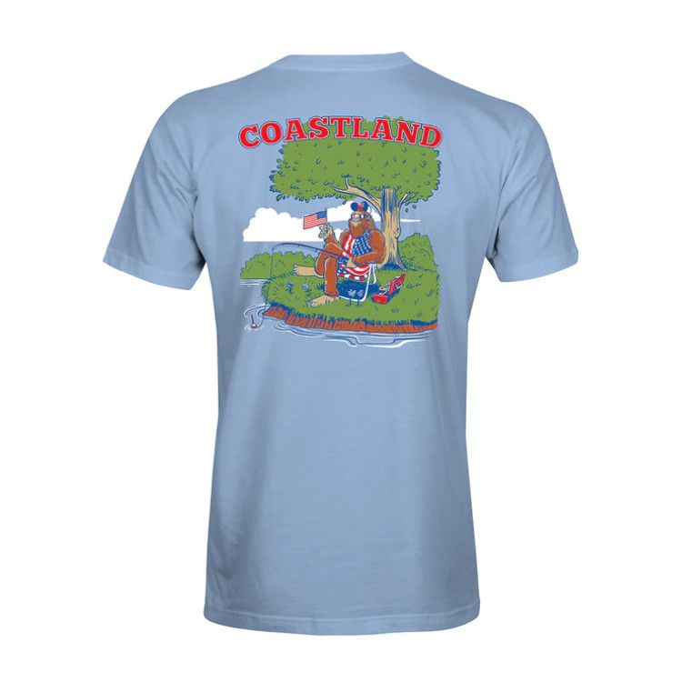 Coastland Bigfoot Fishing SS Tee, Color: Carolina Blue, Size: SM