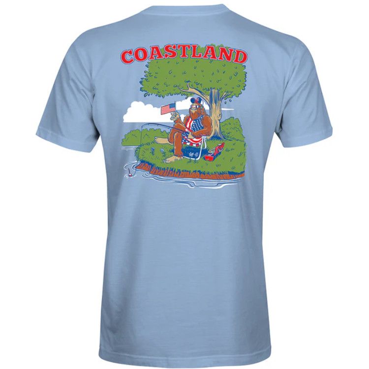 Coastland YTH Bigfoot Fishing SS Tee, Color: Light Blue, Size: XS