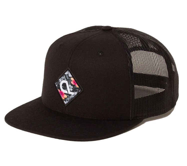Coastland Hawaiian Mind Trucker Hat, Color: Black