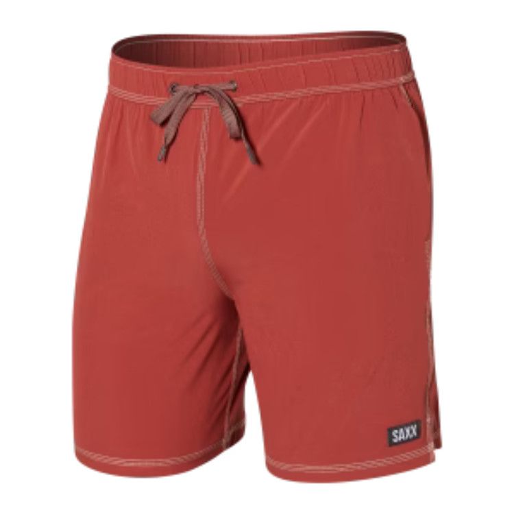 Saxx Oh Buoy 2in1 Volley 7&quot;, Color: Desert Red, Size: SM