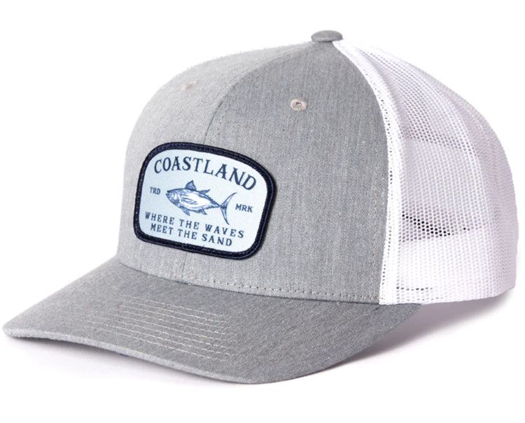 Coastland White Fish Trucker Hat, Color: Grey