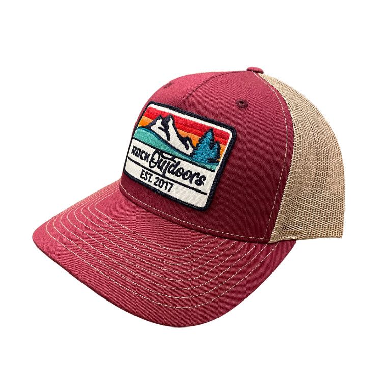 Rock Outdoors Retro Mountain Mid Profile Trucker, Color: Cardinal/Tan