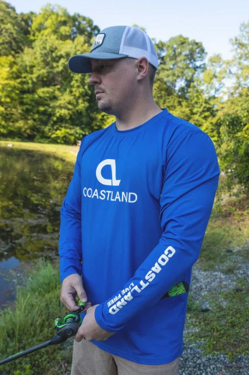 Coastland Solid UV LS Performance Shirt, Color: Royal Blue, Size: SM
