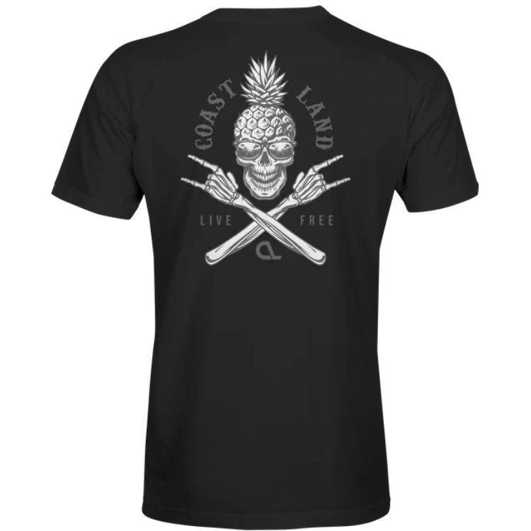 Coastland YTH Gnarly Pineapple SS Tee, Color: Black, Size: XS