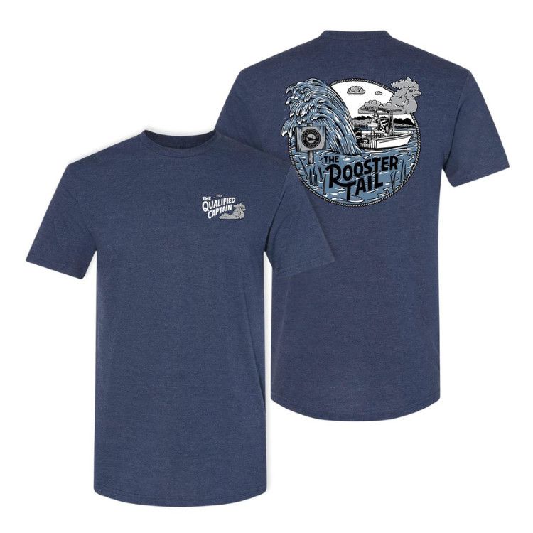 The Qualified Captain Rooster Tail SS Tee, Color: Navy, Size: SM