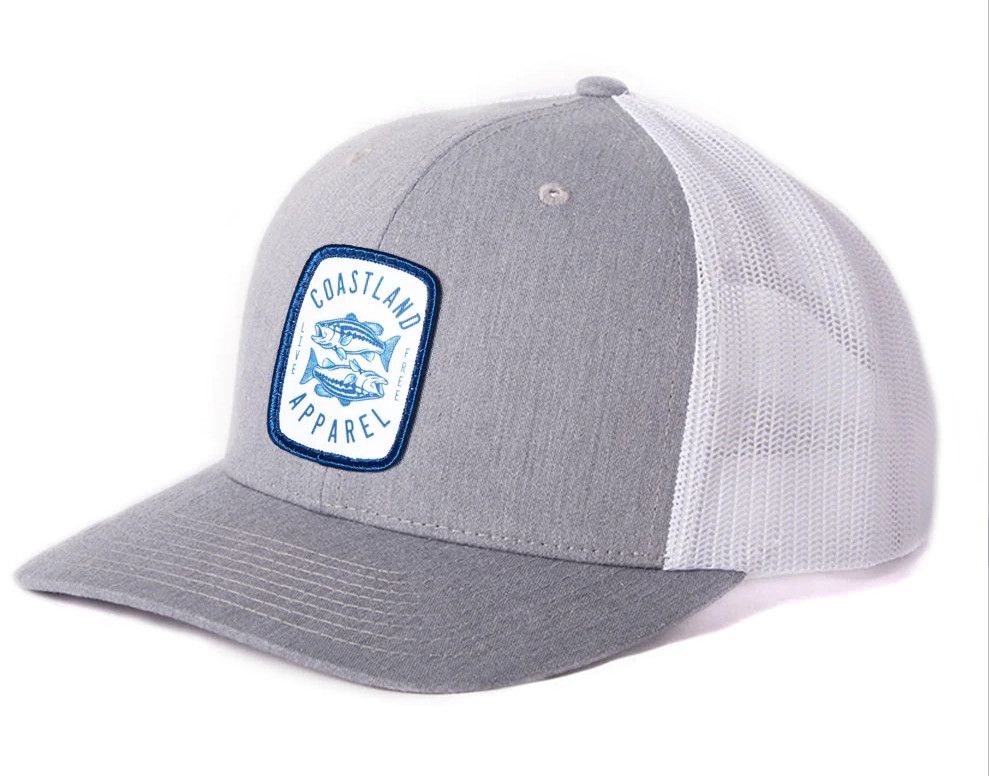 Coastland White Fish 2.0 Trucker Hat, Color: Grey
