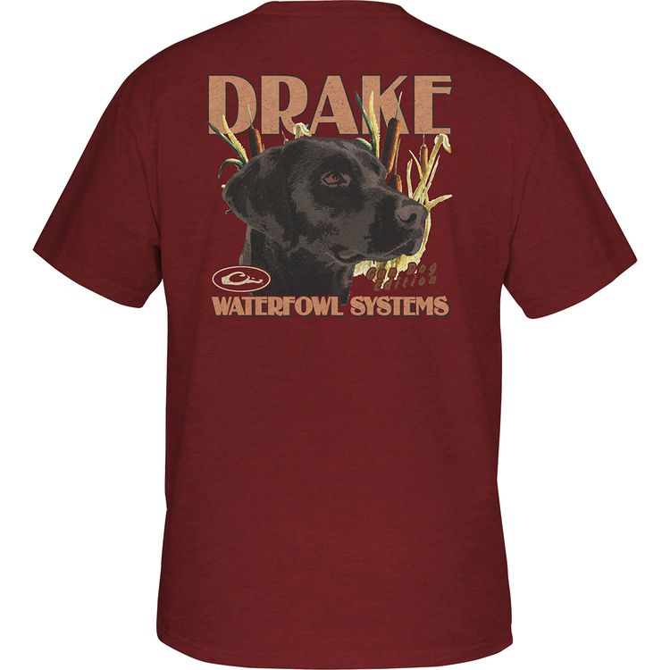 Drake YTH Marsh Lab SS Tee, Color: Barn Red Dark Heather, Size: SM