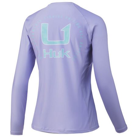 Huk W Circle Camo Pursuit LS Performance Shirt Lavender (531), Size: XS