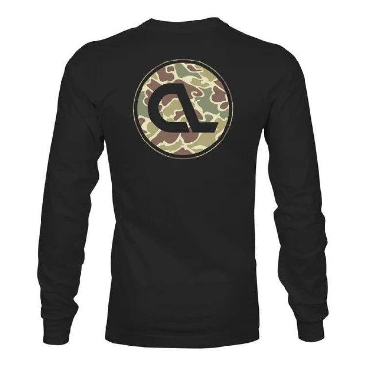 Coastland Duck Camo LS Tee, Color: Black, Size: SM