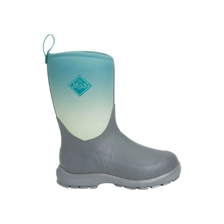 Muck YTH Element Boots, Color: Gray / Teal Fade, Size: 7k