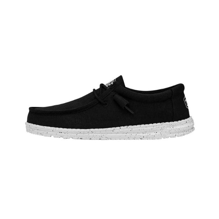 Hey Dude YTH Wally Slub Canvas, Color: Black, Size: 11