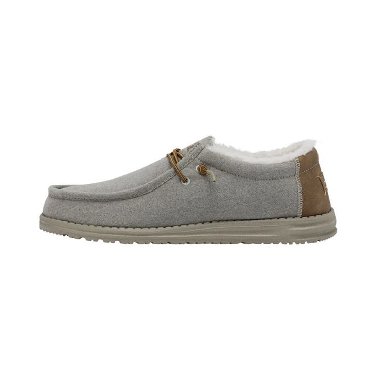 Hey Dude Wally Herringbone Sherpa, Color: Grey, Size: 7