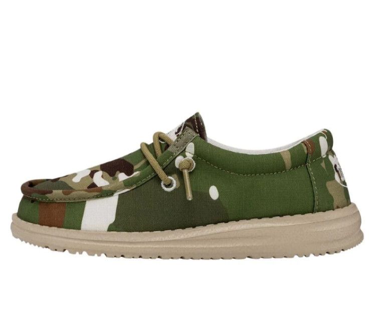 Hey Dude YTH Wally Ripstop, Color: Multi Camo, Size: 11
