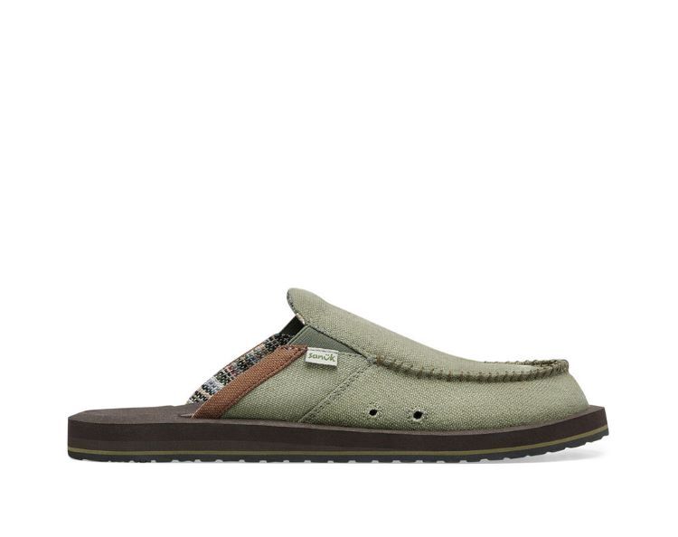 Sanuk M You Got My Back St Hemp, Color: Army, Size: 7