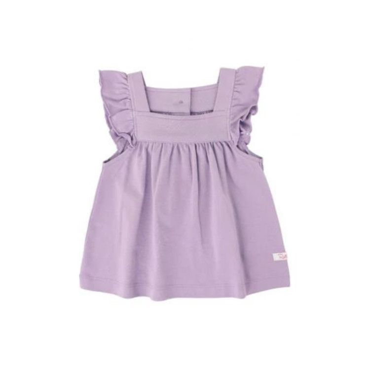 Rufflebutts Solid Flutter Square Neck Top, Color: Icy Purple, Size: 12-18M