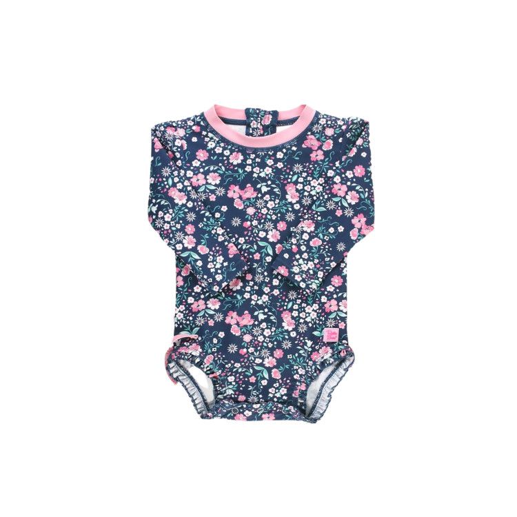 Rufflebutts Moonlit Meadow One Piece Rash Guard, Size: 0-3m