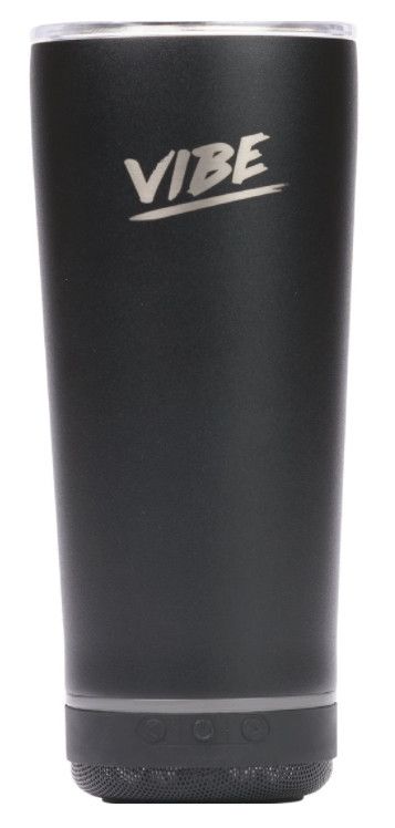 Fireside Vibe 18oz Tumbler with Speaker, Color: Black