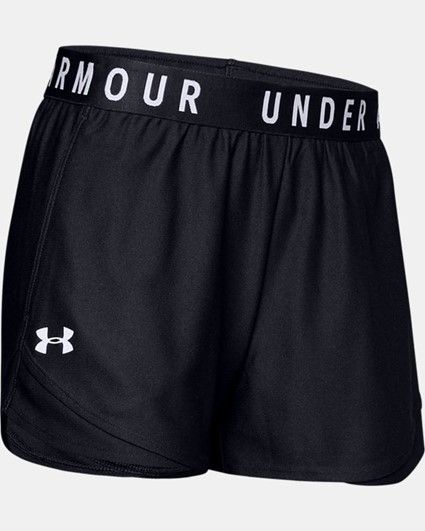 Under Armour Women's Play Up Shorts 3.0, Color: Black / Black / White, Size: XS