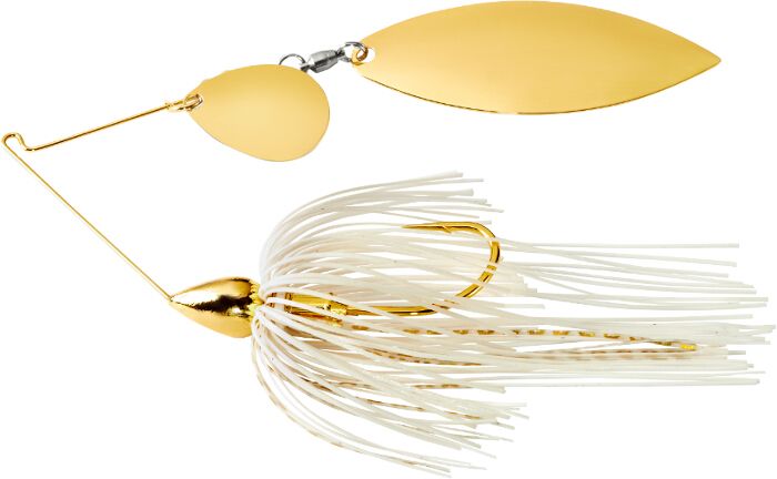 War Eagle Tandem Willow Spinnerbait, Color: Gold White, Size: 3/8 oz