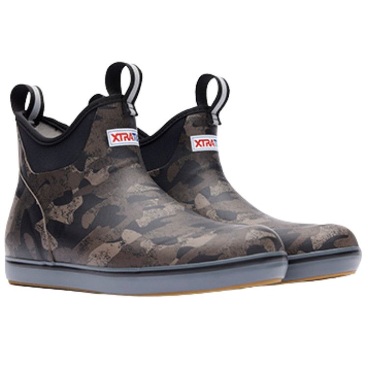 XtraTuf Women's 6" Printed Ankle Deck Boot, Color: Black Camo, Size: 5