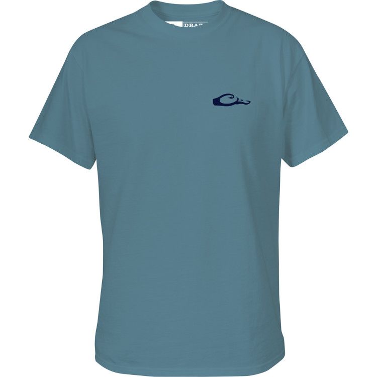 Drake DPF Catfish Logo SS Tee Blue Slate, Size: SM