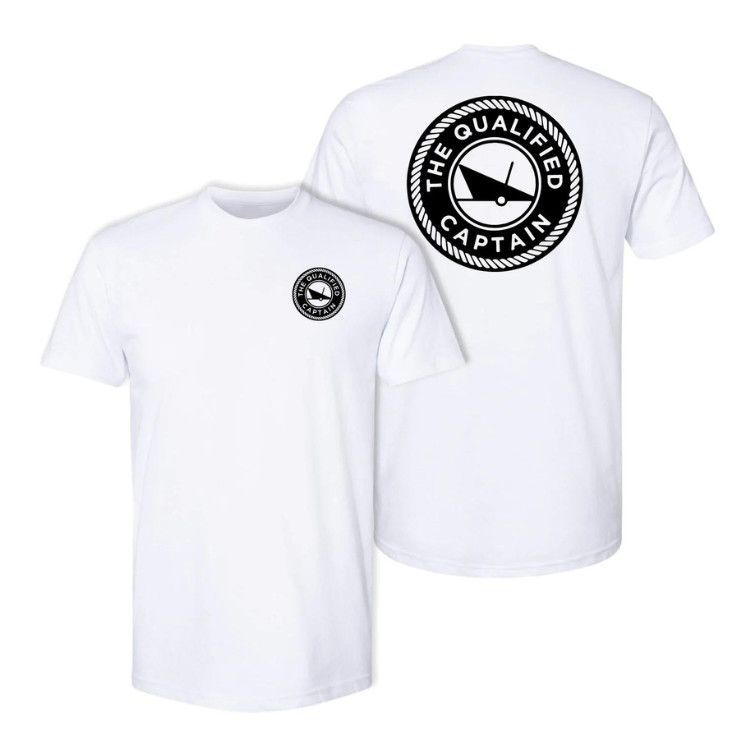 The Qualified Captain Qualified SS Tee, Color: White / Black, Size: SM