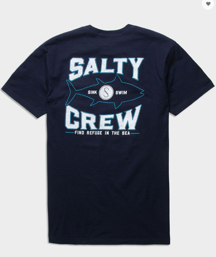 Salty Crew Tight Lines SS Pocket Tee Navy, Size: MD