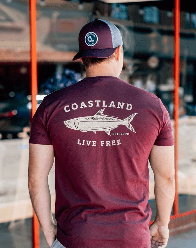 Coastland Heritage SS Tee, Color: Maroon, Size: SM