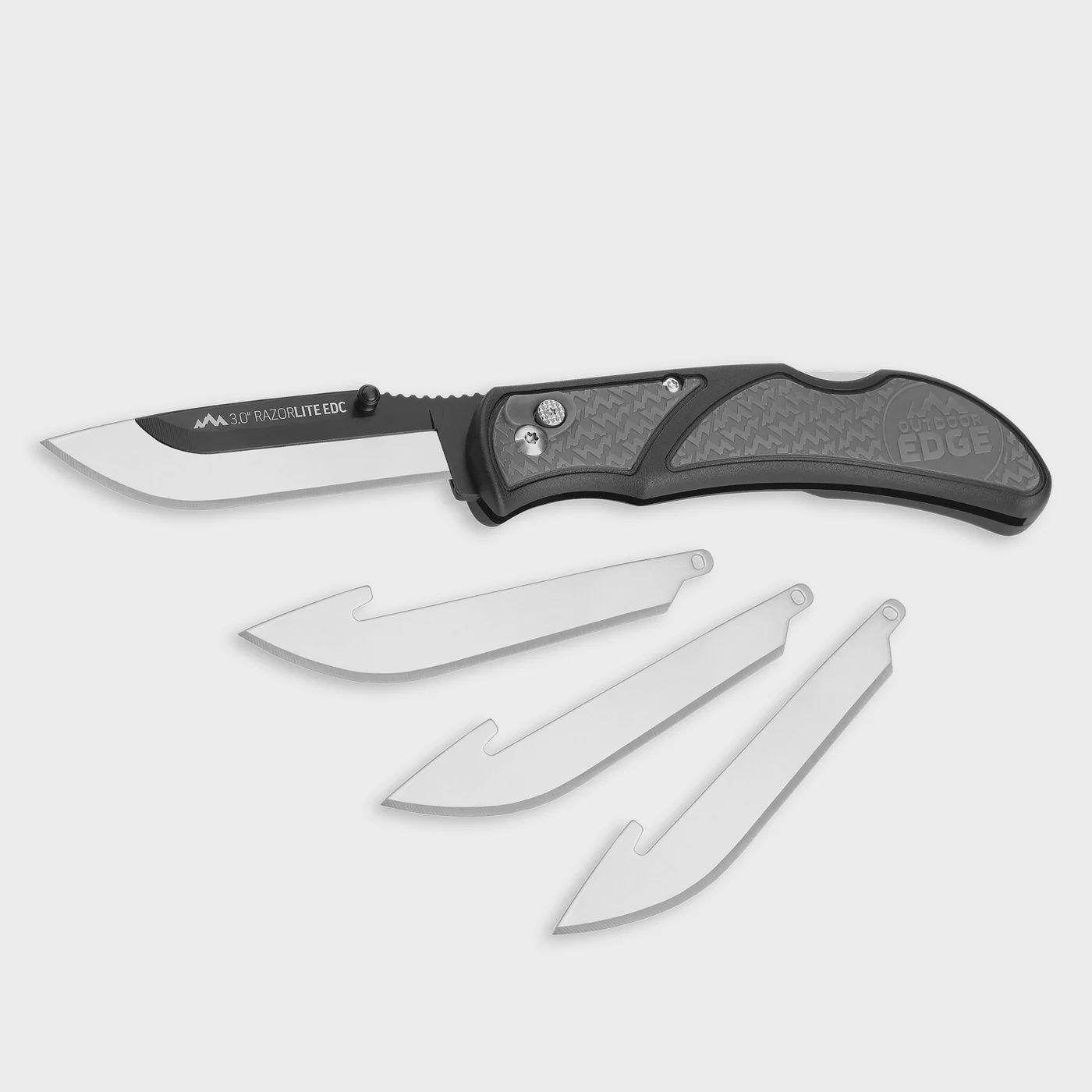 Outdoor Edge RazorLite 3.0” with Replacement Blades-Gray