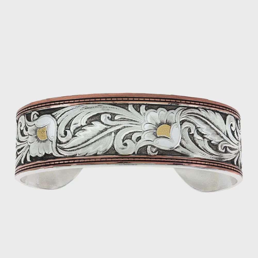 Montana Silversmith Bracelet- Tri-Color Floral