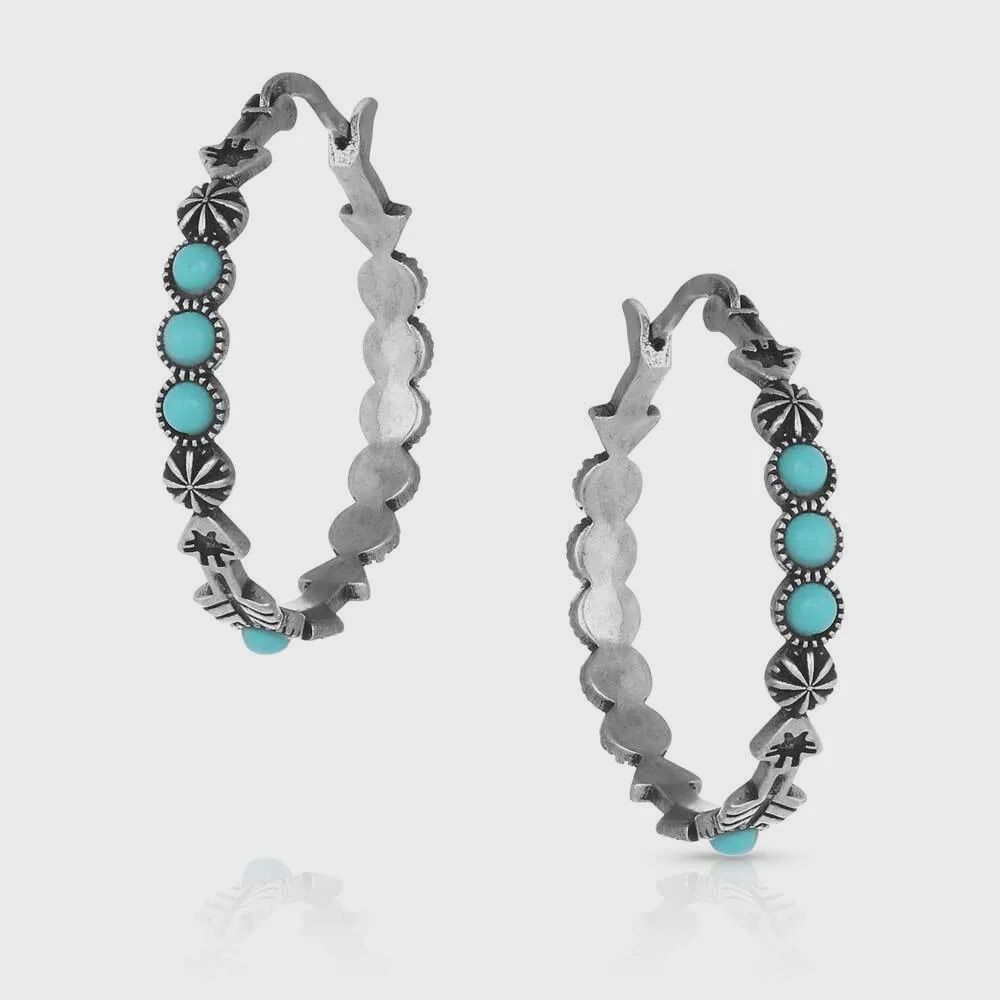 Montana Silversmith Earrings- Round N Round Turquoise Hoops