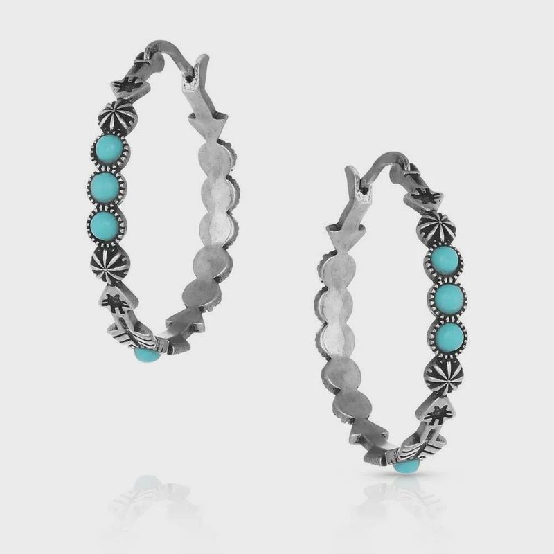 Montana Silversmith Earrings- Round N Round Turquoise Hoops