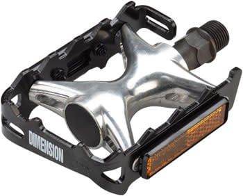 Dimension Mountain Compe Pedals - Platform, Aluminum, 9/16&quot;, Black/Silver